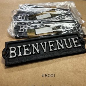 plaque ''Bienvenue'' en fonte peint à la main