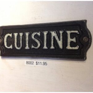 plaque ''Cuisine'' en fonte peint à la main