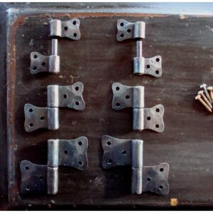 Penture, charnière papillon en fer forgé noir oxydé