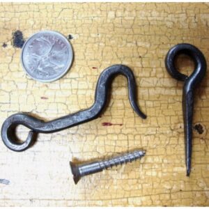 Crochet & oeillet en fer forgé noir oxydé