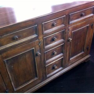 Buffet bas trois sections & 6 tiroirs